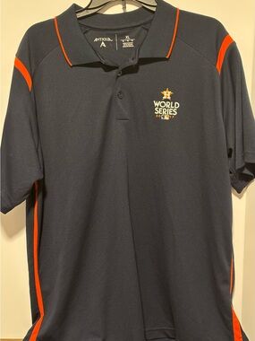 Antigua Navy Polo with Orange Trim — World Series Embroidered